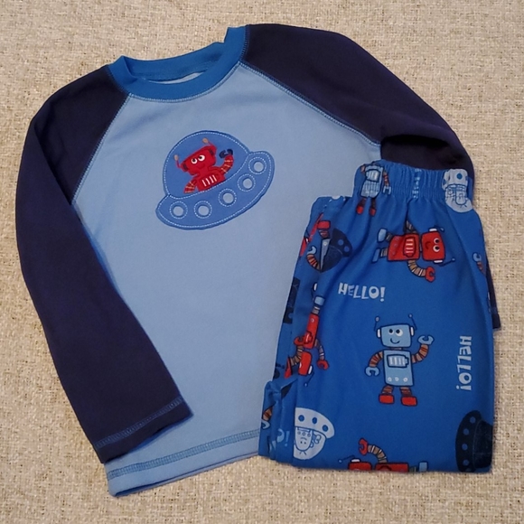 Robot 3T long sleeve Fuzzy pajamas pjs - Picture 2 of 4